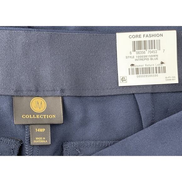 Jm Collection Blue Curvy-Fit Straight-Leg Intrepid Plus Size 14WP Petite NWT - Picture 6 of 7